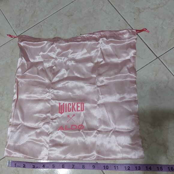 Pink Satin Feel Soft Wicked ALDO Dust Cover Drawstring Bag - Picture 6 of 7